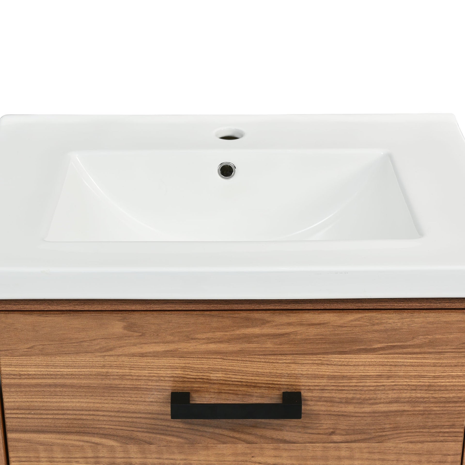 24'' Bathroom Vanity with Ceramic Basin Sink, Modern Bathroom Storage Cabinet with 3 Drawers, Freestanding Bathroom Vanity Cabinet with Single Sink (Same as SW000108AAP)