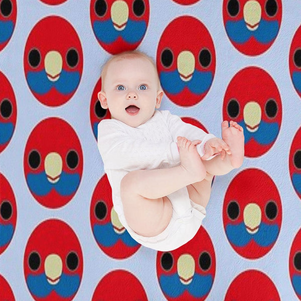 The Face of A Crimson Rosella Wrinkle-free Throw Blanket