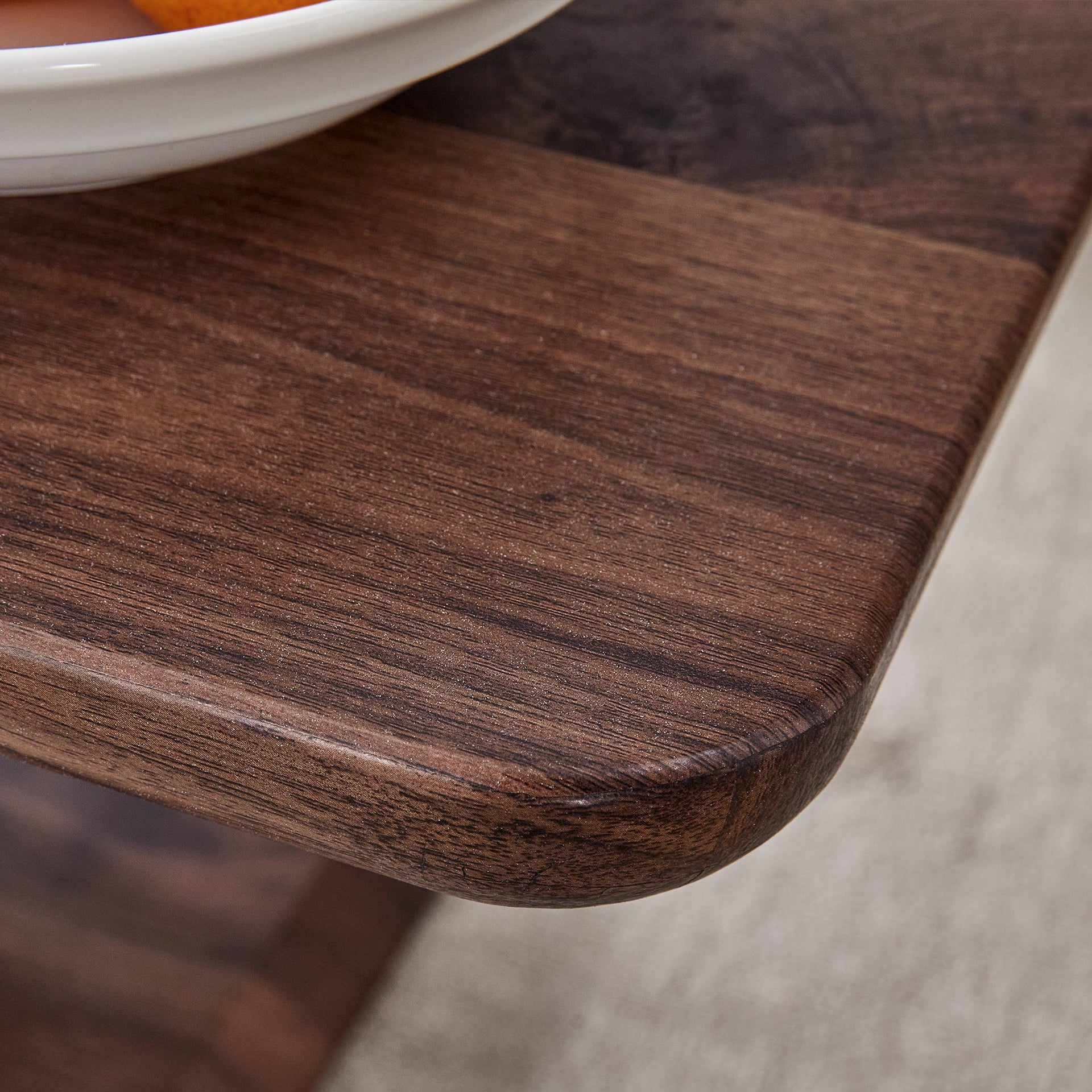 Modern Minimalist Walnut Dark Brown Texture Sticker-Patterned MDF Rectangular Coffee Table. Add a quiet and cozy atmosphere to your home.MDF coffee table,Walnut,Dark Brown textured Sticker,side table.