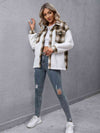 Timeless Modern Plaid Collared Neck Button Down Jacket Casual Simple Jacket For Women Classic Jacket