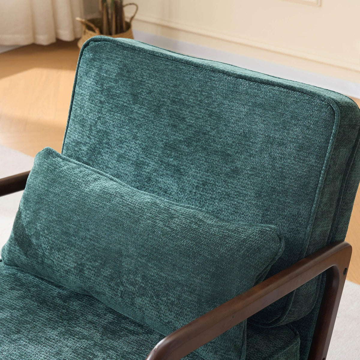 Dark Green Mid‑Century Accent Chair