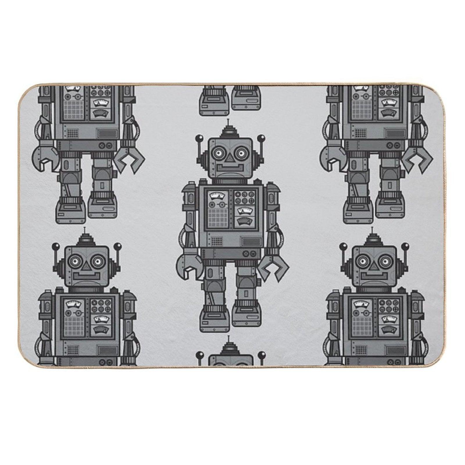 Vintage Robot  Stain-Proof Bath Mat