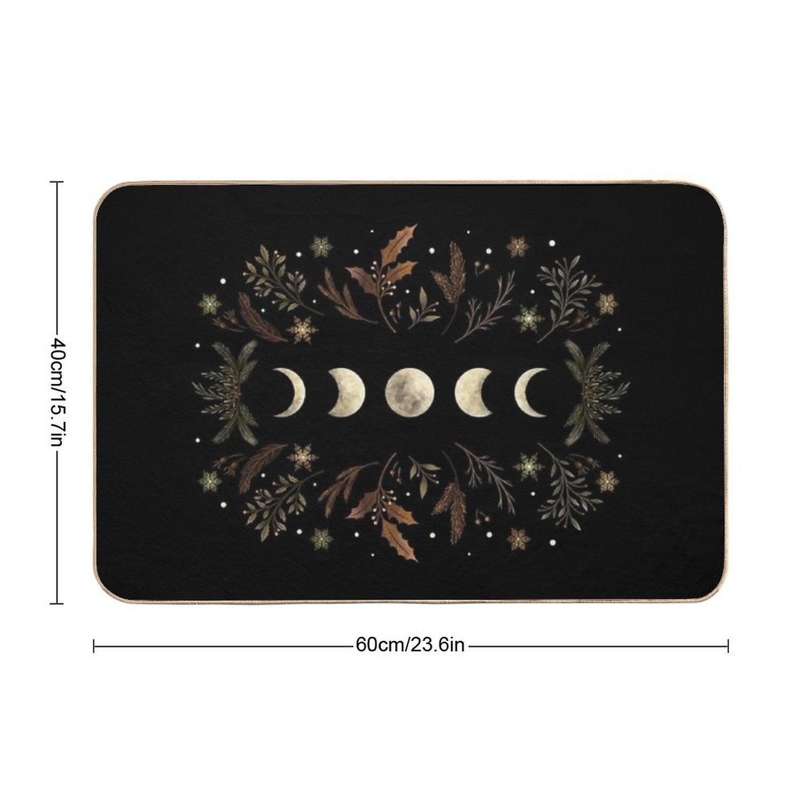 Moonlit Garden-Winter Brown Bath Mat