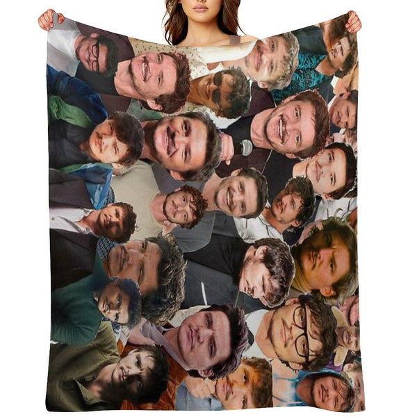 Pedro Pascal Photo Collage Throw Blanket