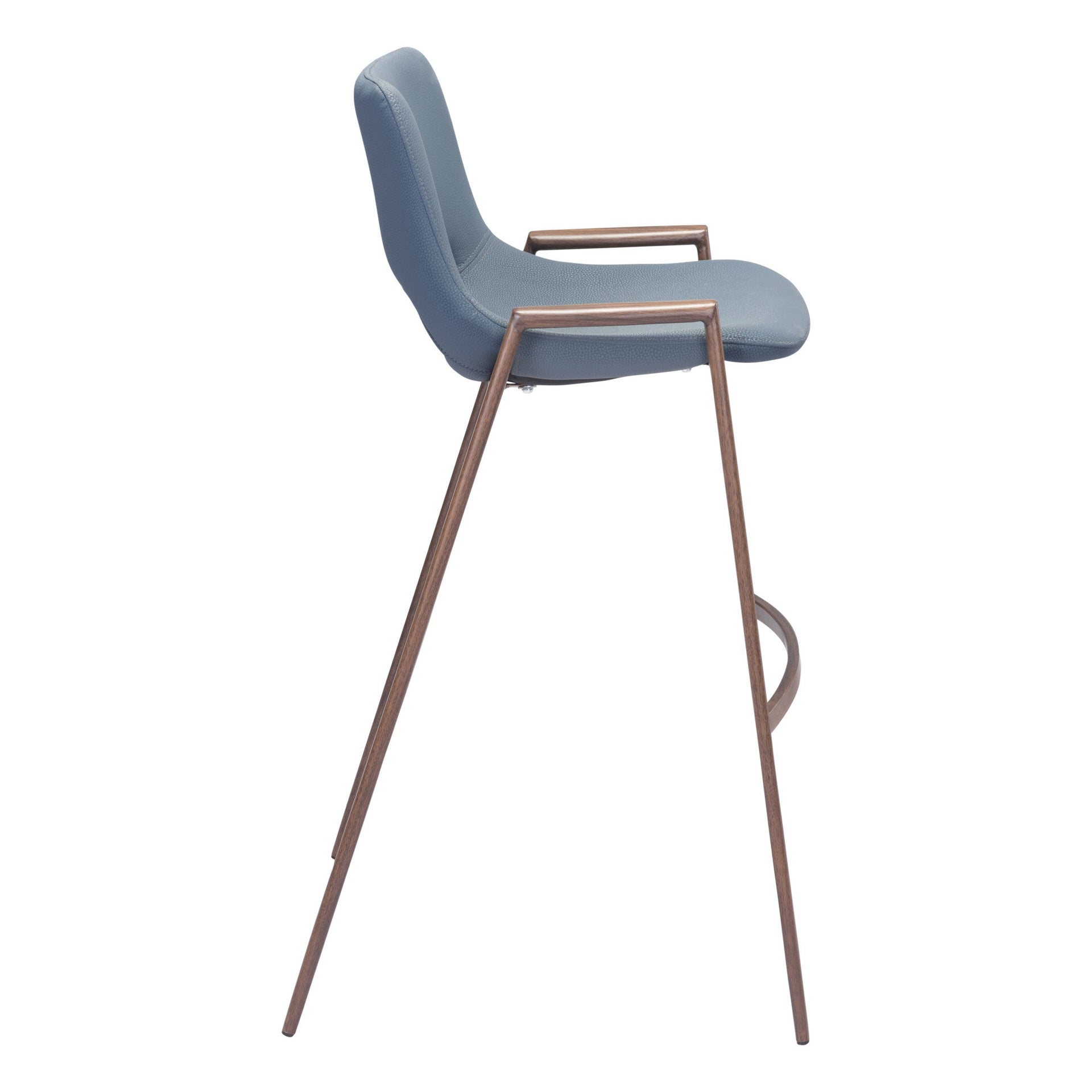 Desi Barstool (Set of 2) Azure Gray & Walnut