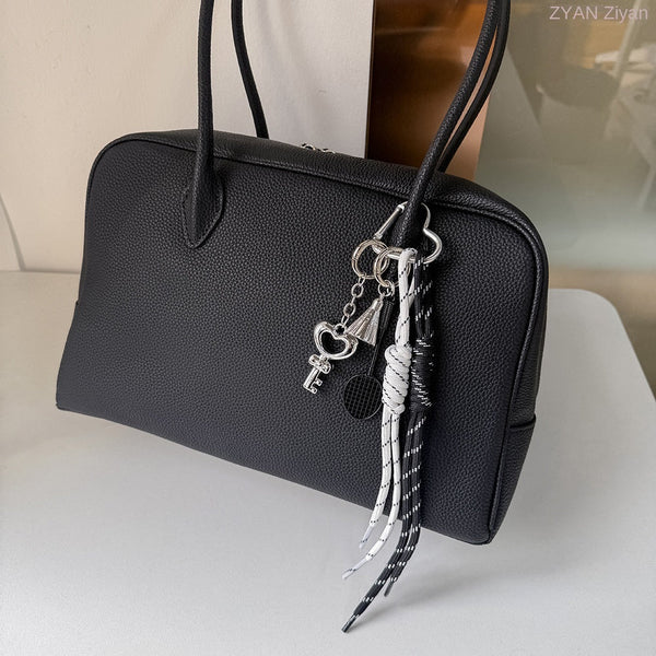 Miu Style Bag Charm Couple Edition Billiard Black 8 Decorative Chain Korean INS Alloy Badminton Climbing Keychain