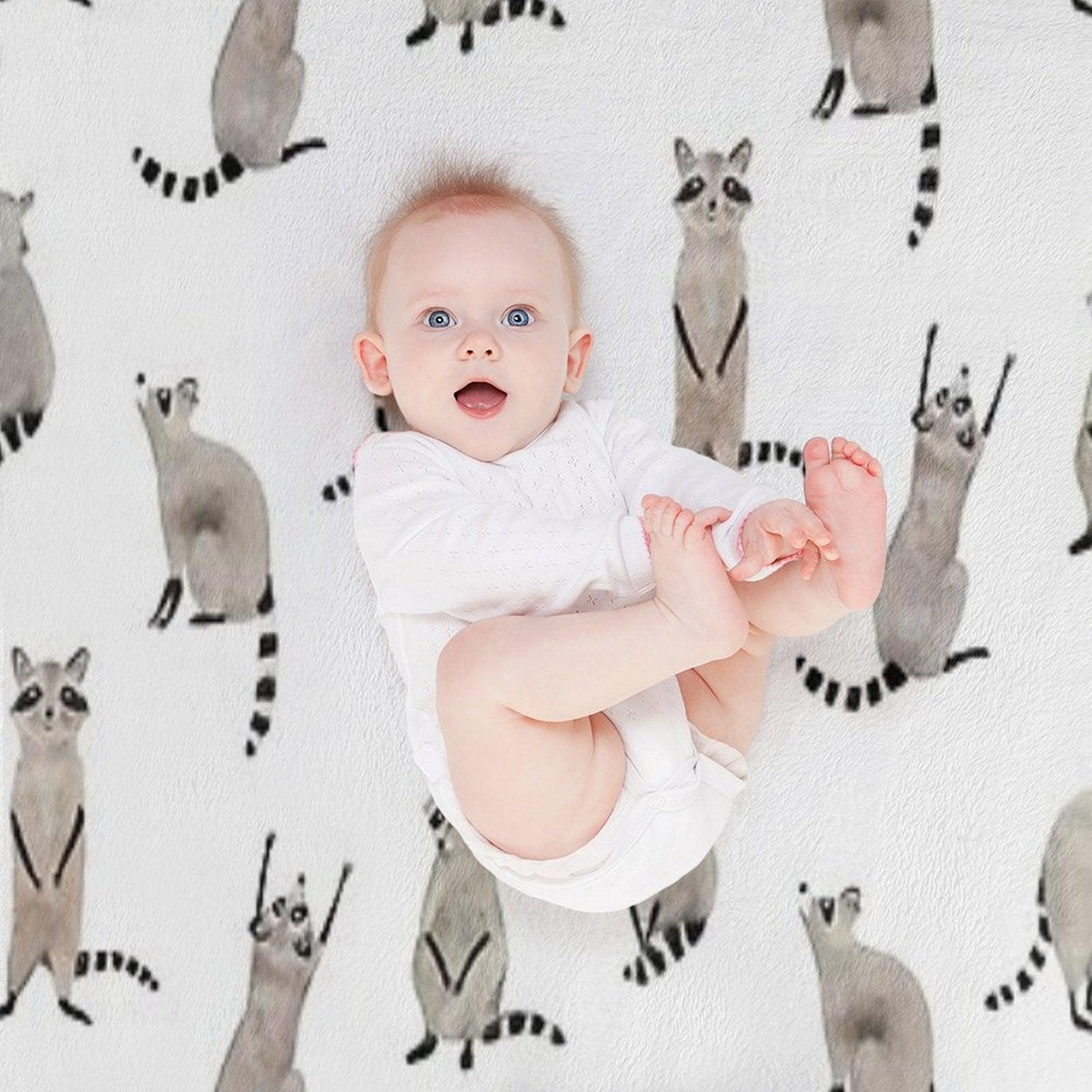Raccoon Pattern Throw Blanket