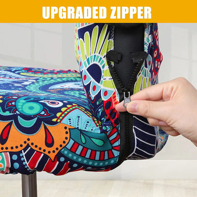 Stretch Printed Computer Office Chair Covers Soft Fit Universal Desk Rotating Slipcovers Removable Washable Anti-Dust Spandex