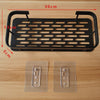 Minimalist bathroom black aluminum alloy triangular rectangular non perforated bathroom storage corner shelf - Black single-layer 【 adhesive 】