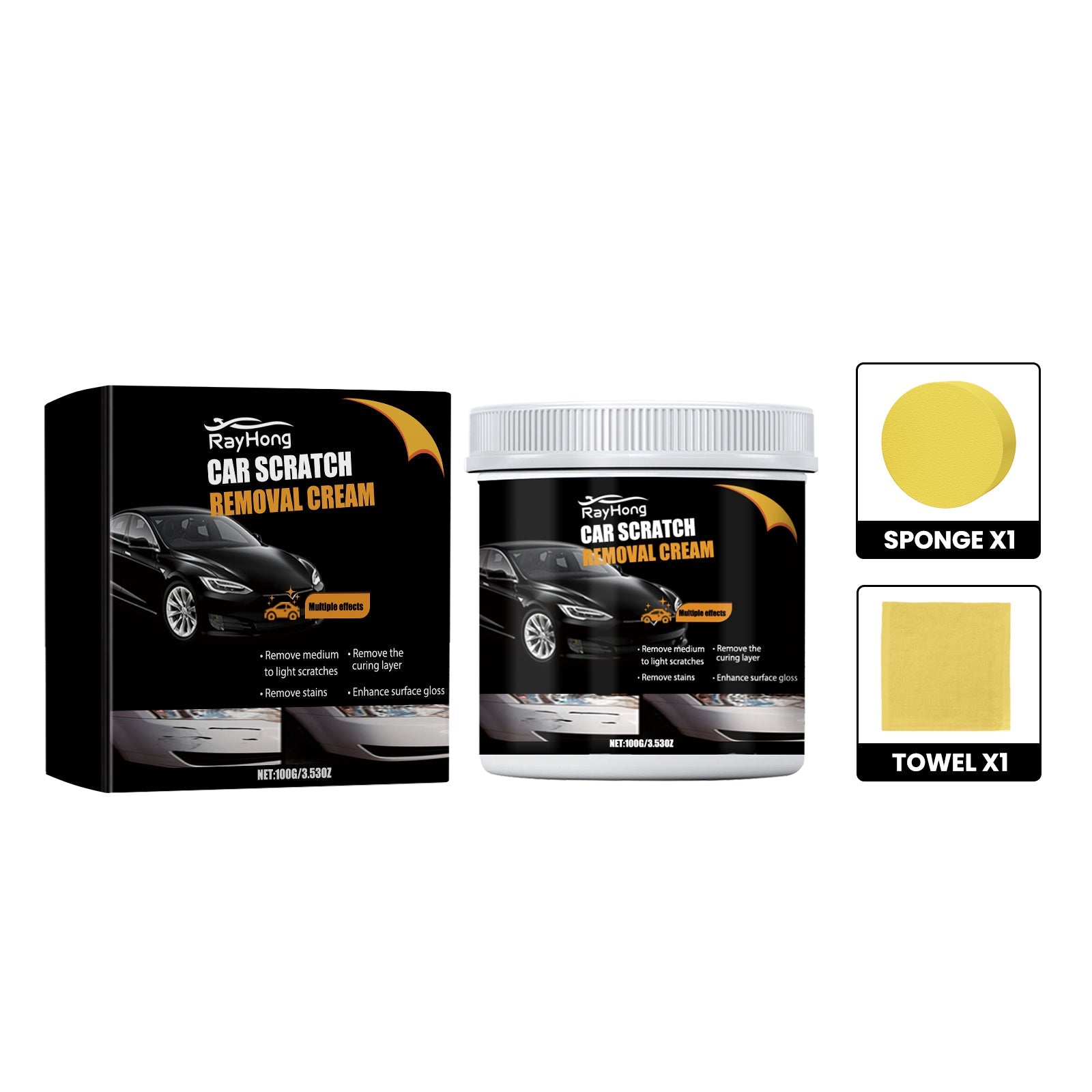 Car Scratch Removal Cream, Decontamination Dust Repair Car Paint Scratches Polishing Maintenance Refurbishment Coating Paste