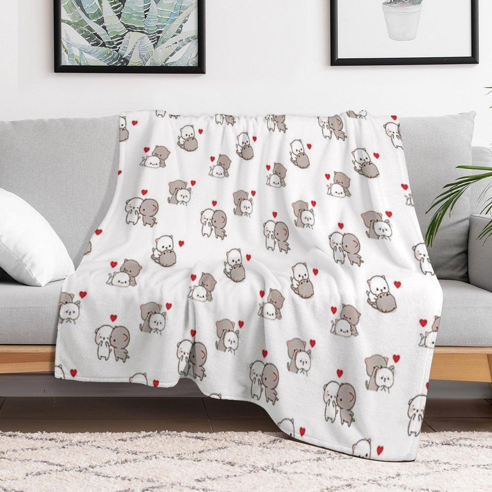 Mochi Milk Panda Bear Brownie BUBU DUDU Couple Goma Peach Sugar Valentine Xmas 2025 Throw Blanket