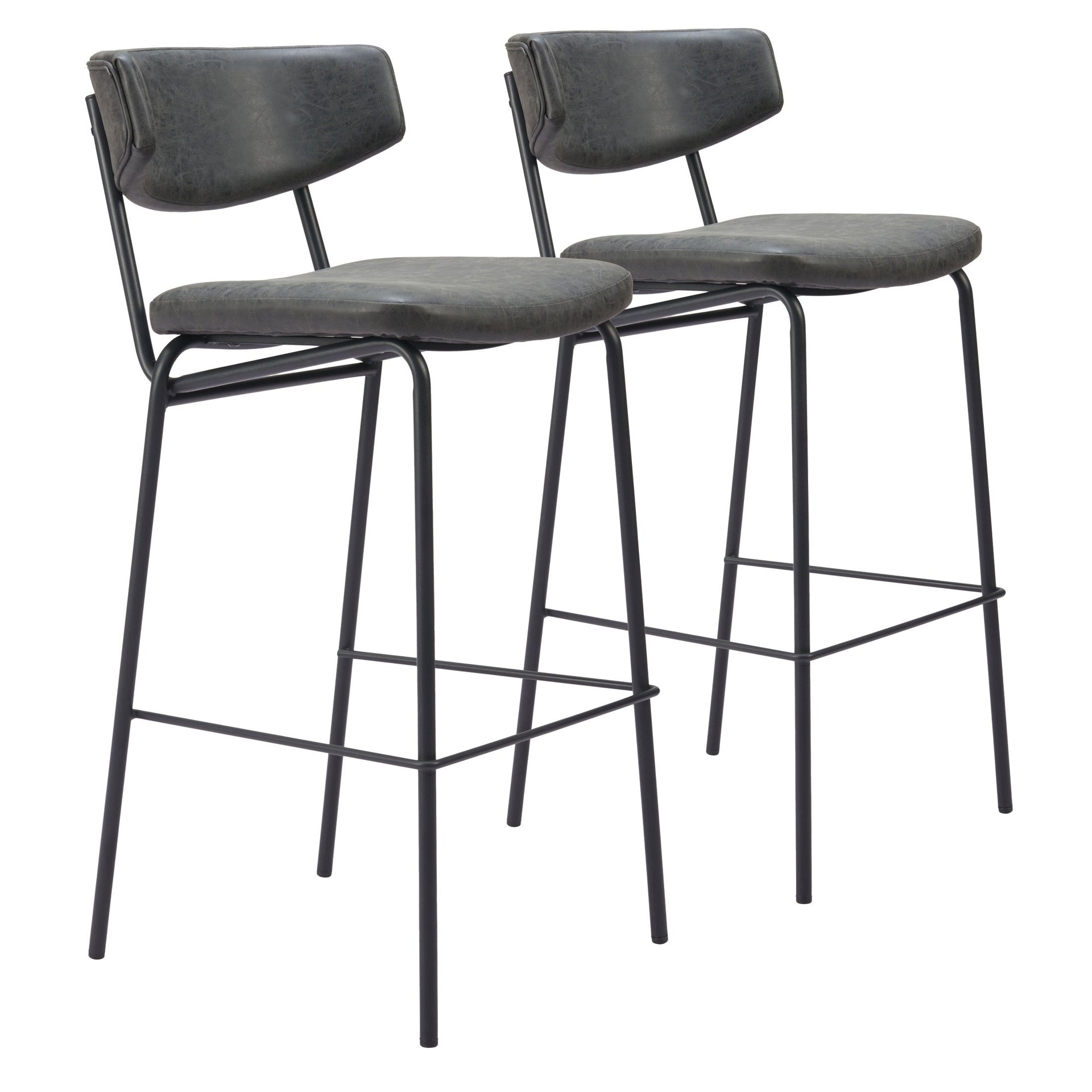 Charon Barstool (Set of 2) Vintage Black
