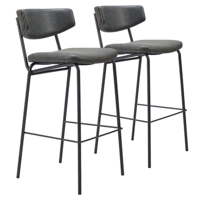 Charon Barstool (Set of 2) Vintage Black