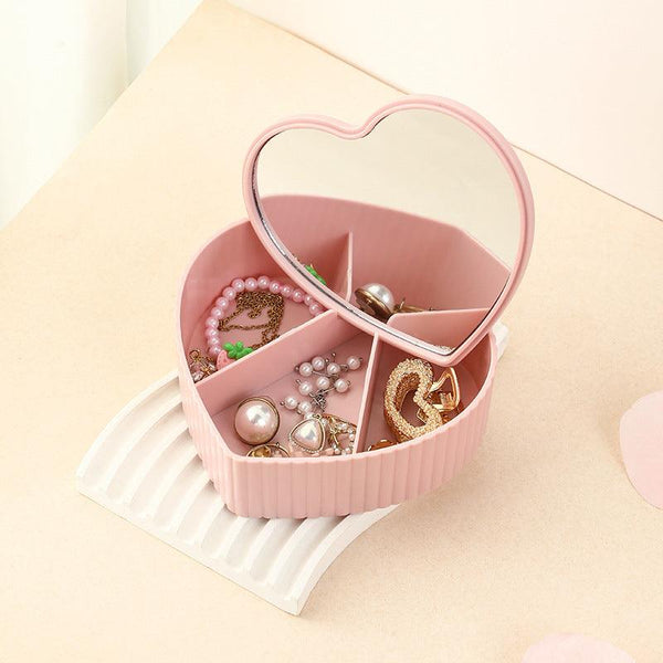 High-end luxury desktop large capacity compartment jewelry storage box with mirror