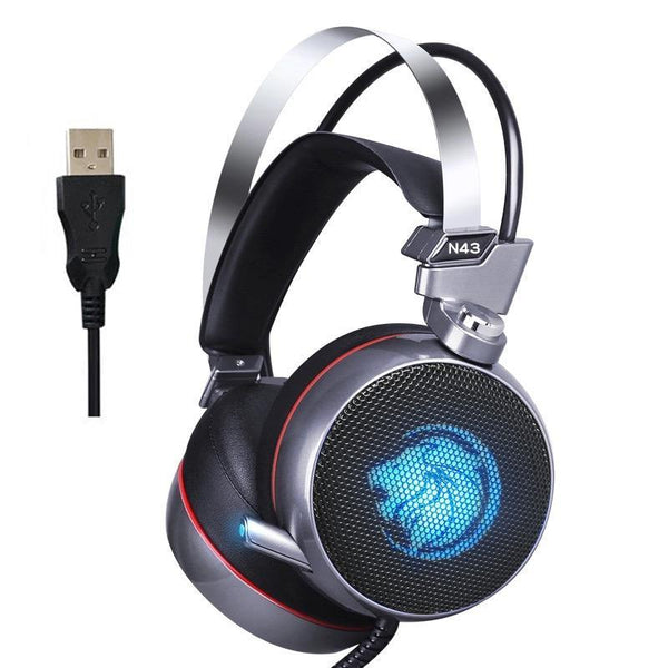 Luxury Proffesional Studio Gaming PC Headphones With LED Lights In Modern Luxury Metal Design For Gamers and DJ