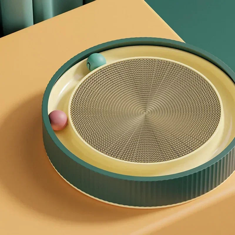 Multi Function Round Cat Scratching Board with Ball Toy Cat Scratcher Funny Sharpen Nails Scraper Can Replace Nest for Cats