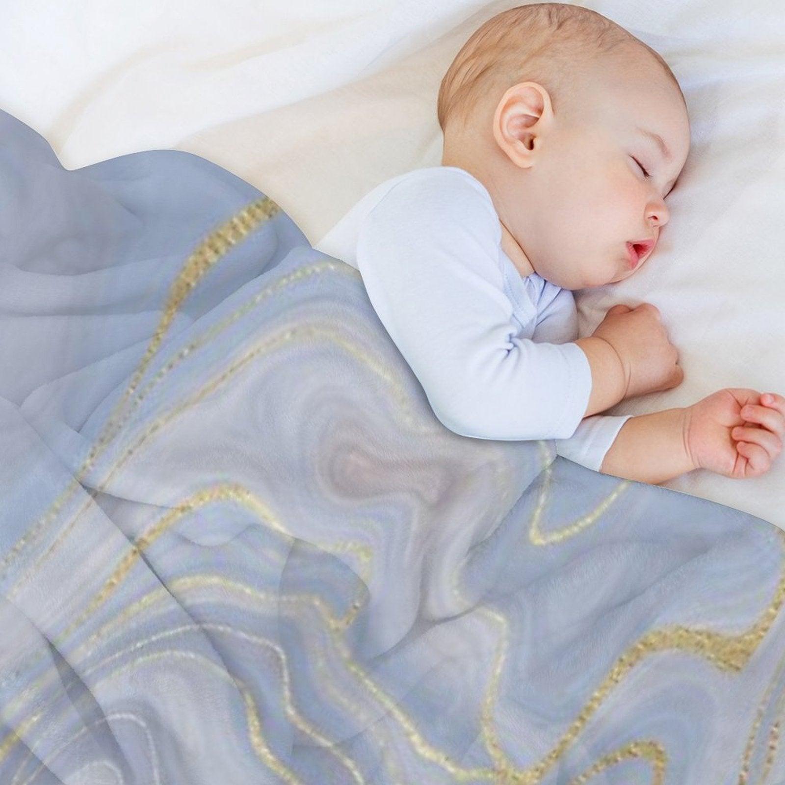 Blue Marble Swirls Throw Blanket