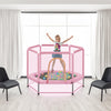 55'' Toddlers Trampoline with Safety Enclosure Net and Balls, Indoor Outdoor Mini Trampoline for Kids