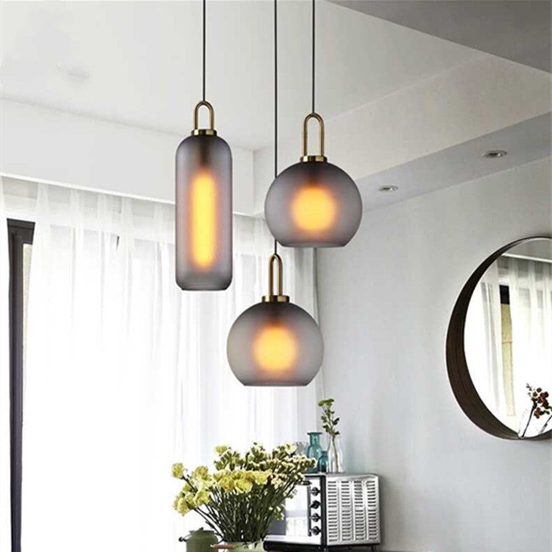 Nordic Simple Modern Glass Ball Chandelier Milk Tea Shop Clear Bar Restaurant Chandelier Decorbites