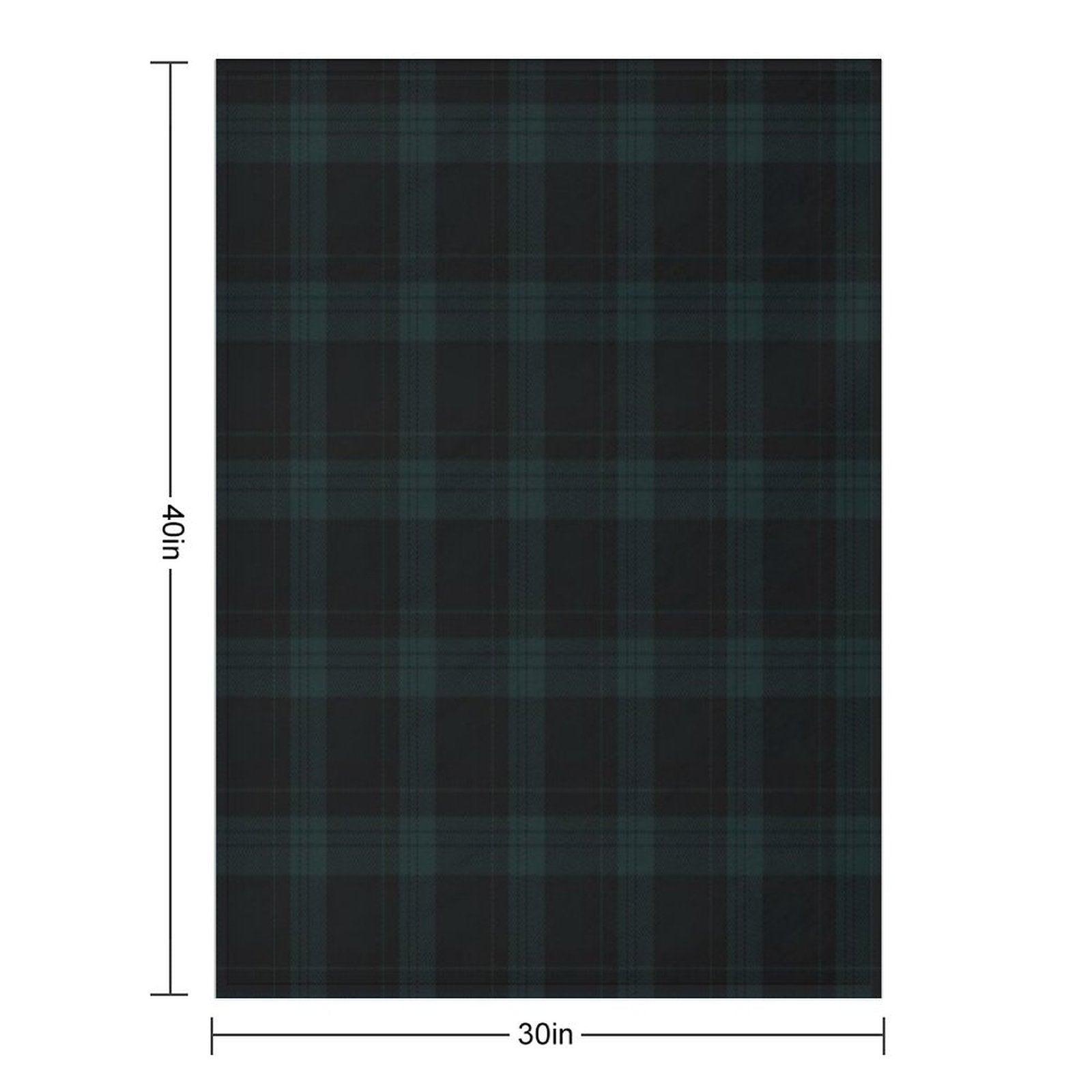 Dark Hunter Green And Deep Charcoal Tartan Plaid Throw Blanket