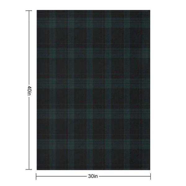 Dark Hunter Green And Deep Charcoal Tartan Plaid Throw Blanket