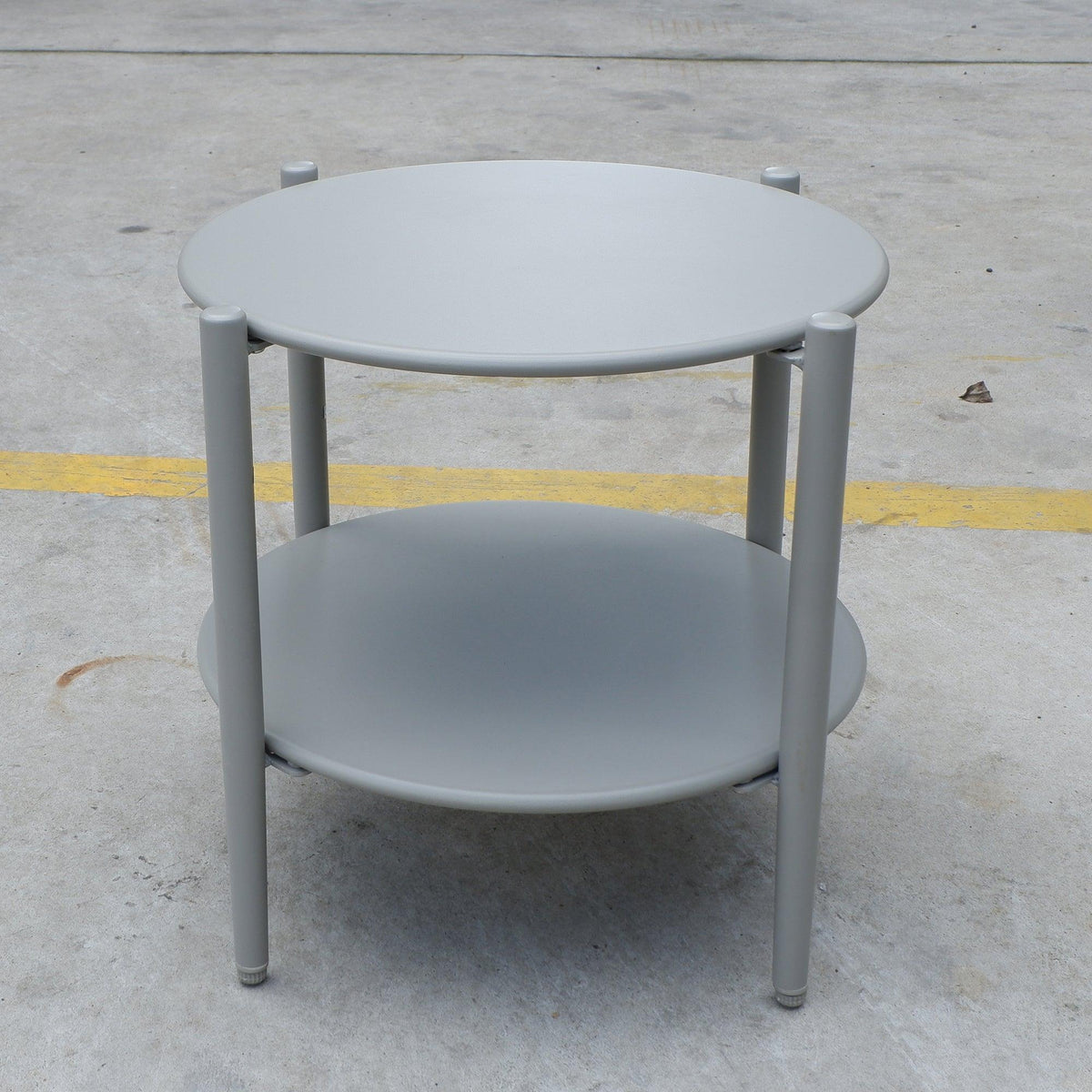 Metal Round Side Table with 2-Tier Design