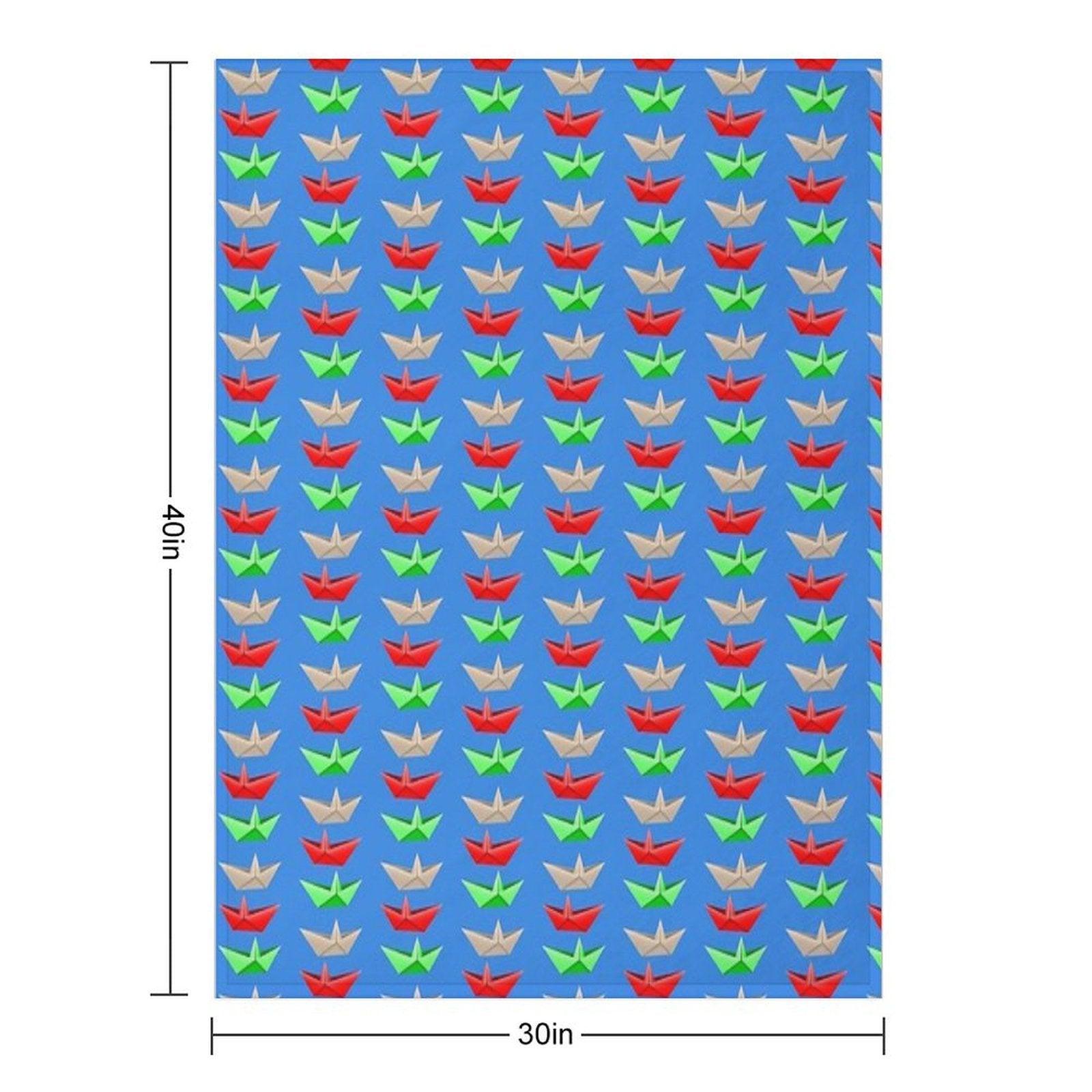 Origami Boat Throw Blanket