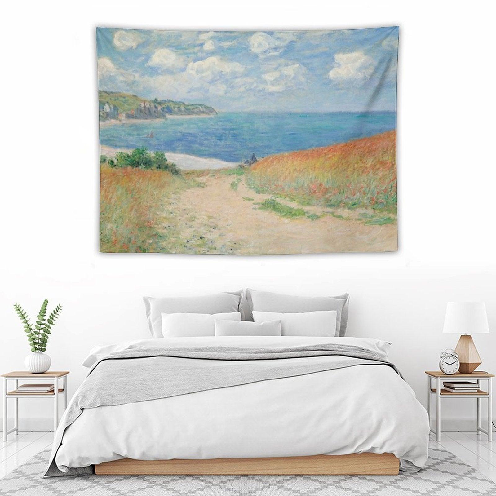 Claude Monet Path Through The Wheat Fields at Pourville 1882 Tapestry
