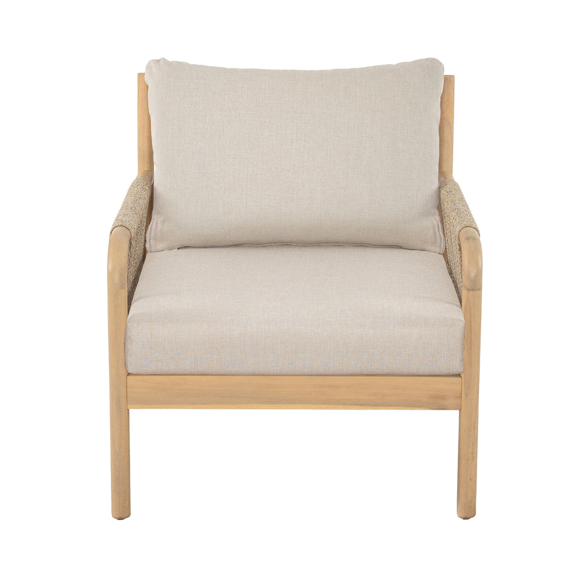 Casper Outdoor Club Chair Acacia Wood and Woven Rope