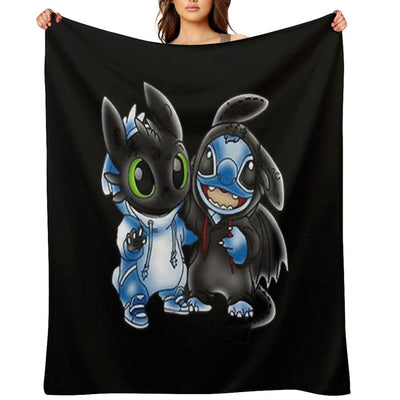 Stitch And Toothless Change Uniform Costume Uniform Wrinkle-free Throw Blanket