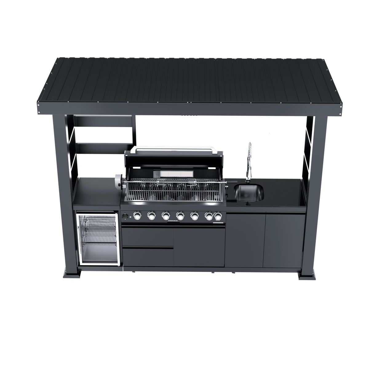 108-Inch 6-Burner Deluxe Stainless Steel Gas Outdoor Kitchen Grill