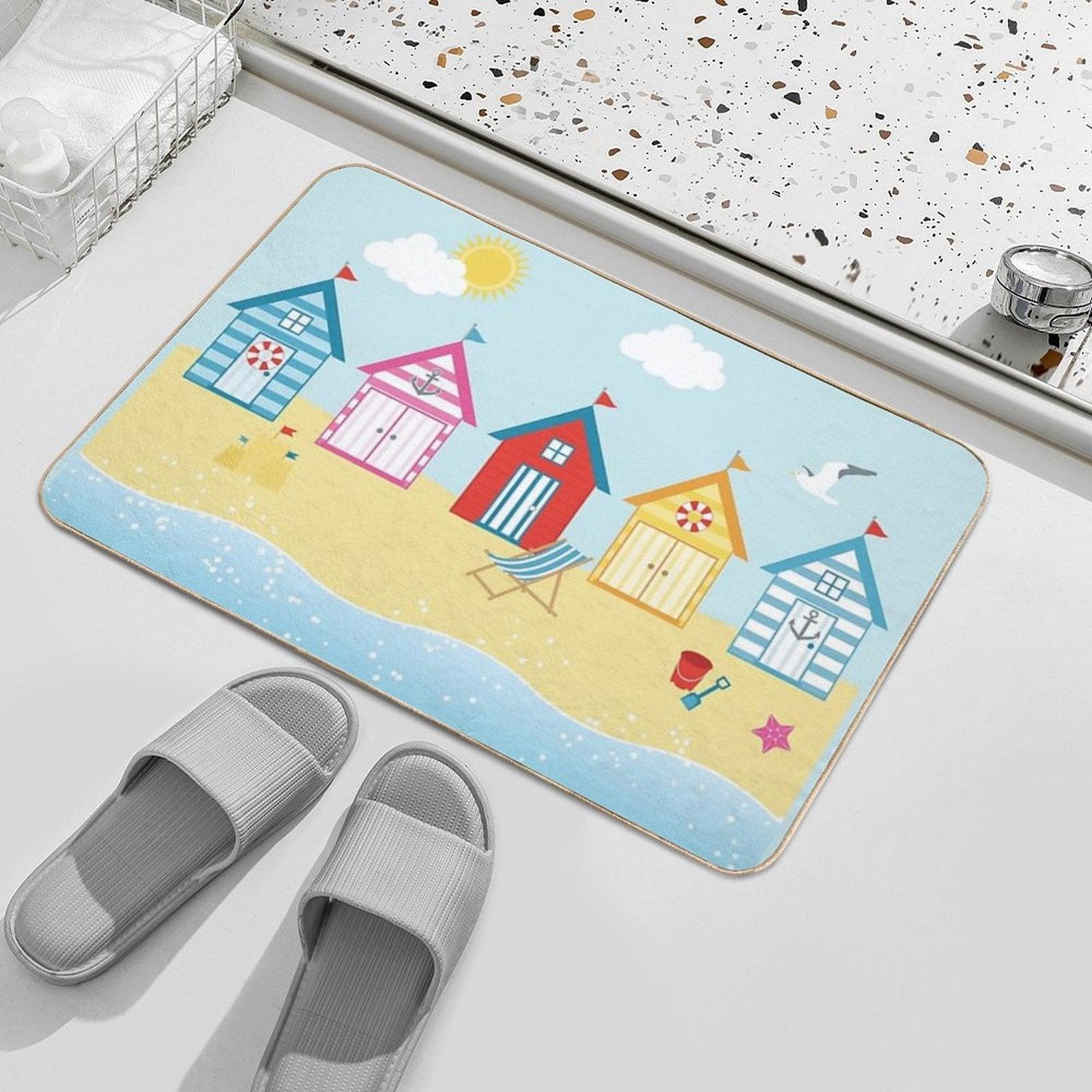 Huts on The Beach Bath Mat