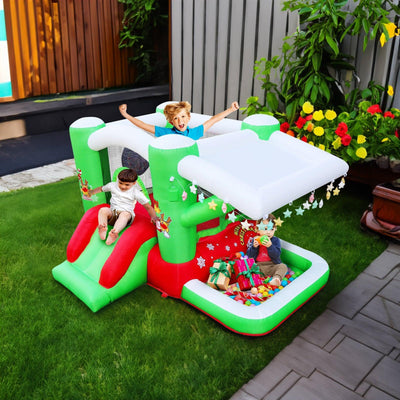 Christmas Jump 'n Slide Inflatable Bouncer for Kids Complete Setup with Blower - 80