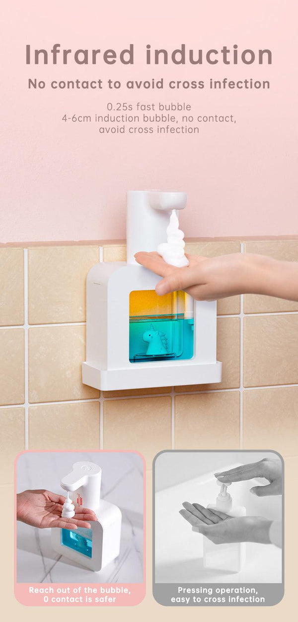 Cute Cat Rechargeable Touchless Automatic Soap Dispenser 400ml Kids foam Soap Dispenser with Night Light