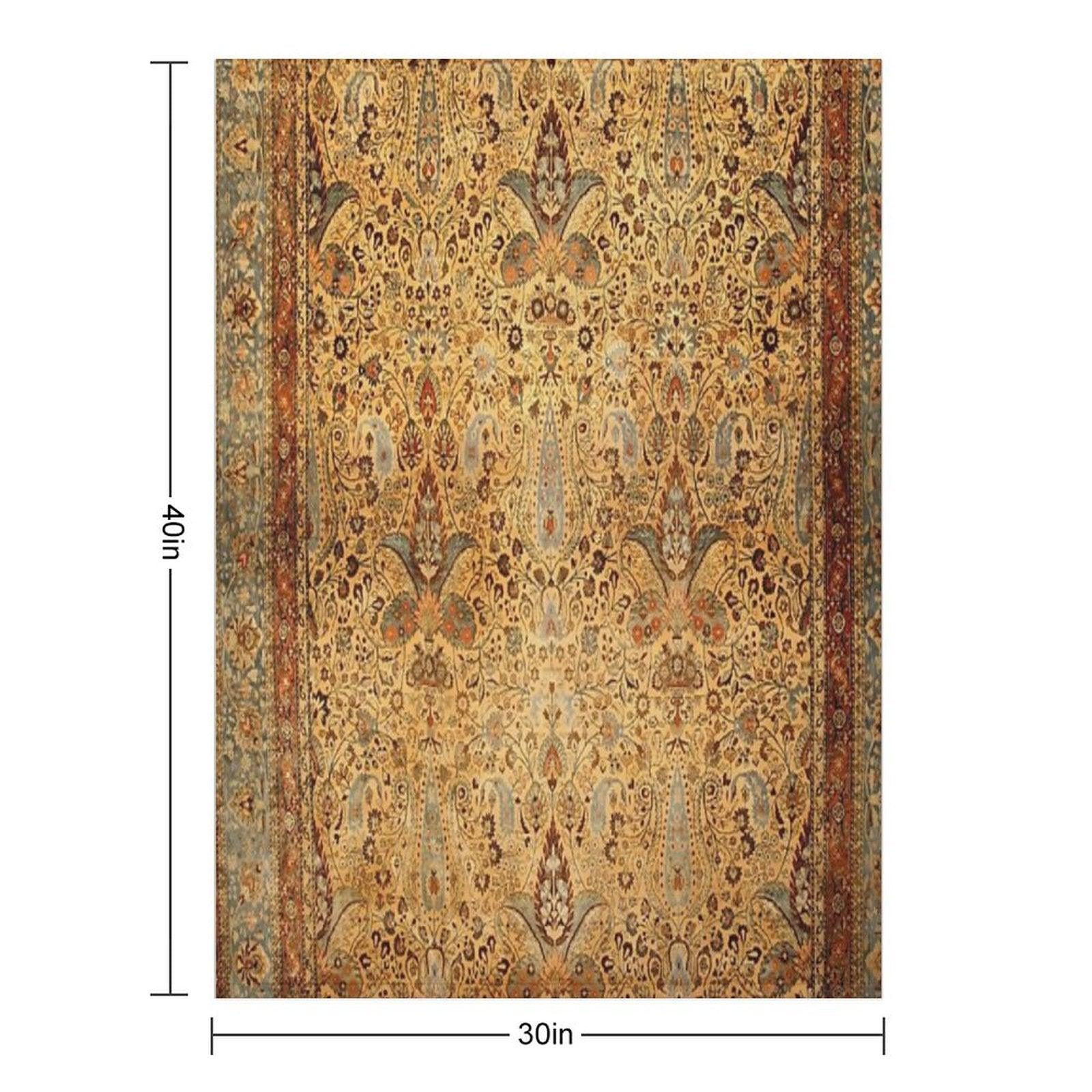 Antique Persian Khorassan Rug Print Throw Blanket