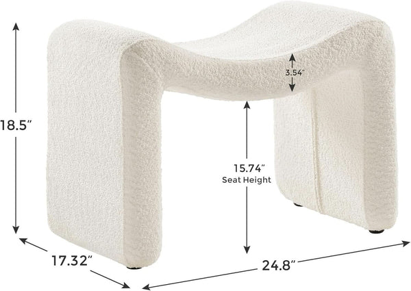 Large White Ottoman Footstool Multifunctional Living Room