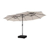 15 Feet Double-Sided Patio Umbrella with 48 LED Lights-Beige - Beige