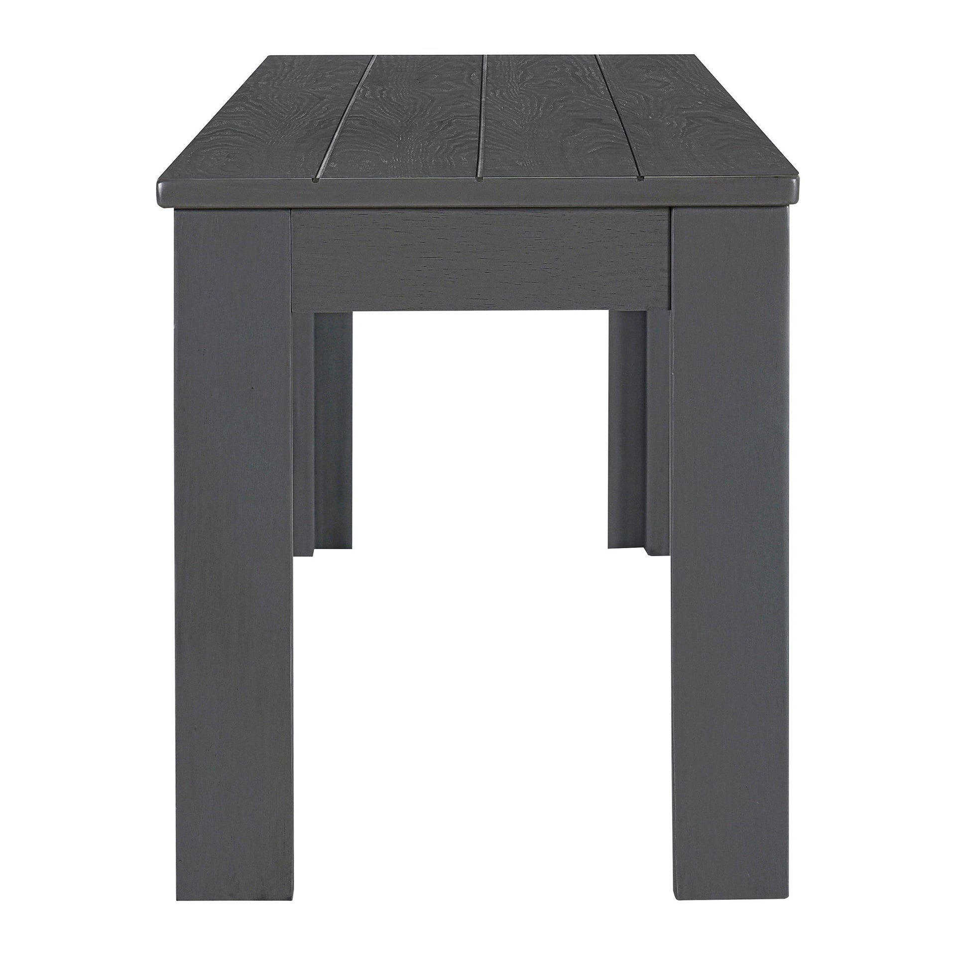 TREXM 3-piece retro cutlery set, rectangular stand table, and 2 wooden stools for 4 people (gray)