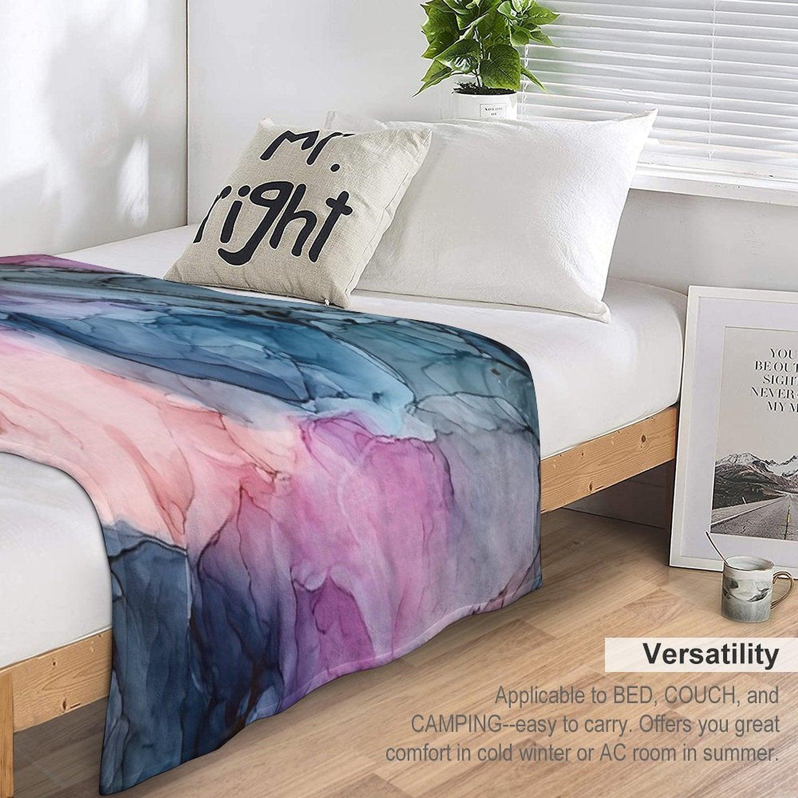Heavenly Pastels 1 Original Abstract Ink Painting Throw Blanket