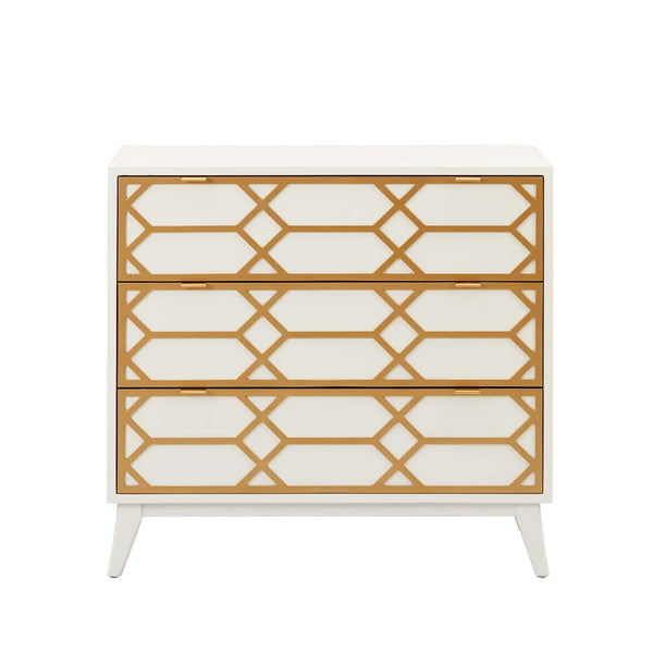 Maria Gold Lattice Accent Chest - Gifts for You 'n Me