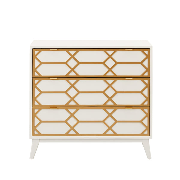 Maria Gold Lattice Accent Chest