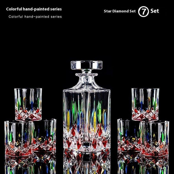 Painted Crystal Glass Liquor Glass Set