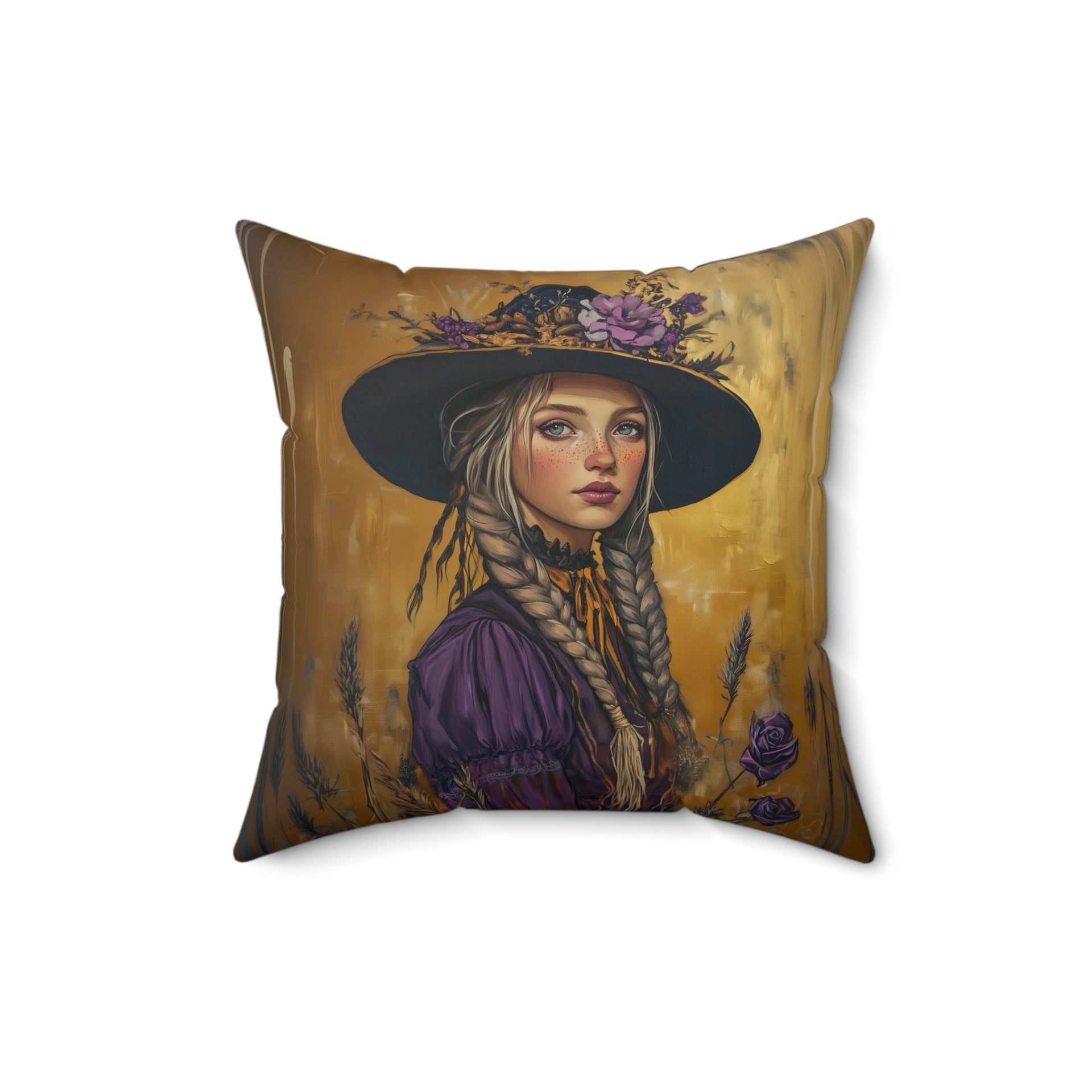 Microsuede Cushion / Autumn Fall Art / Woman - Savanah /
