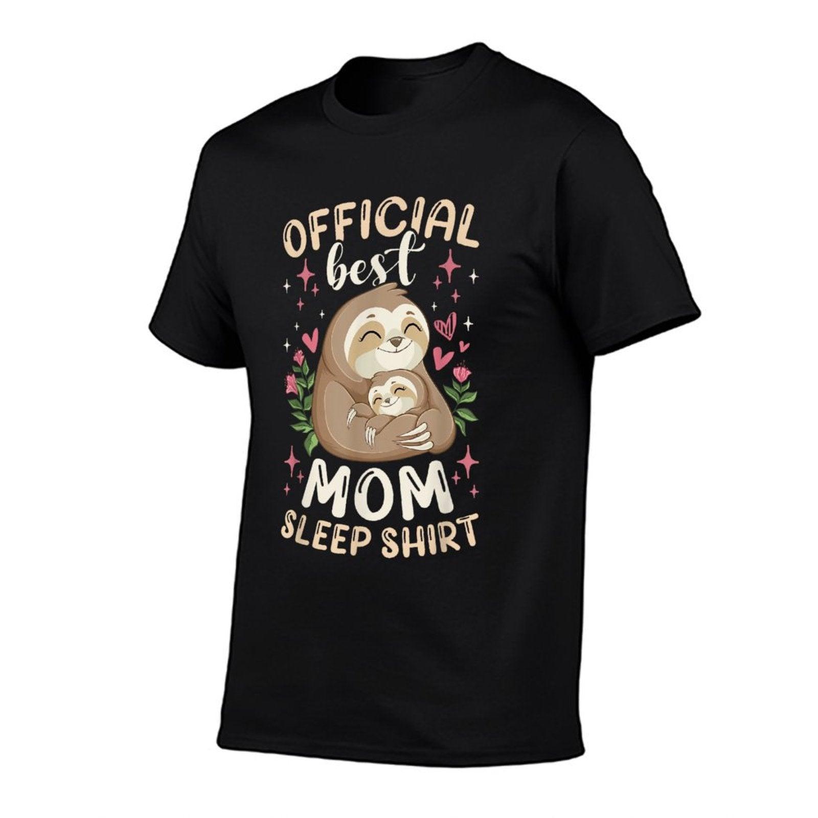 Official Best Mom Sleep Shirt Mother's Day Sloths Pajama T-Shirt