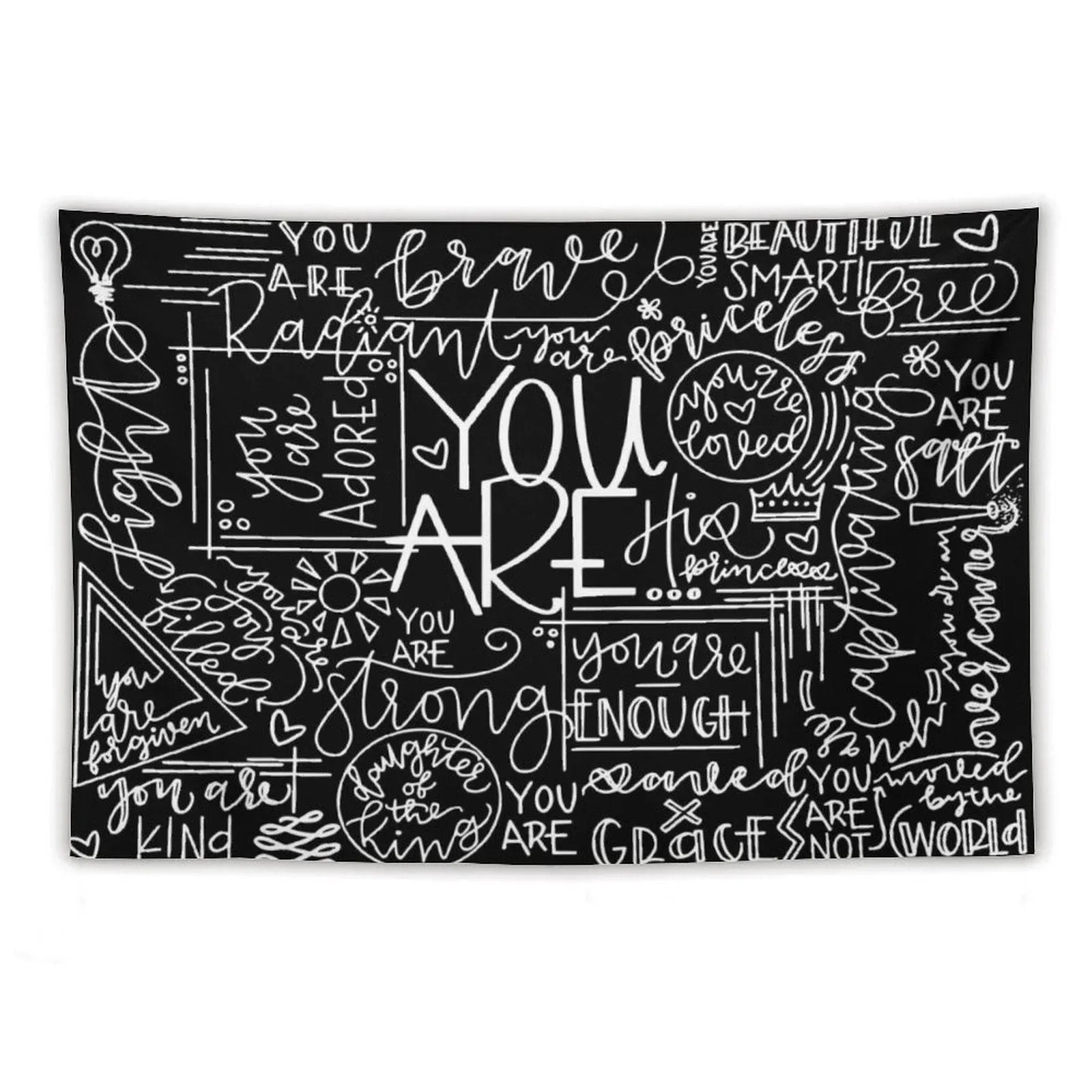 You Are Enough Black Tapestry