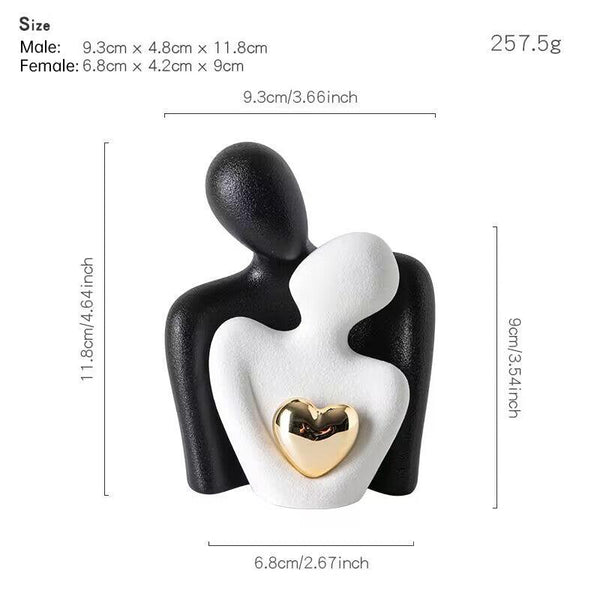 Creative couple figure decoration Newlywed home decoration Lover sculpture decoration figure desktop living room bookshelf decor