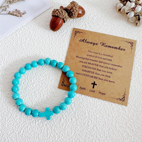 Fashion bead jewelry cross bracelet