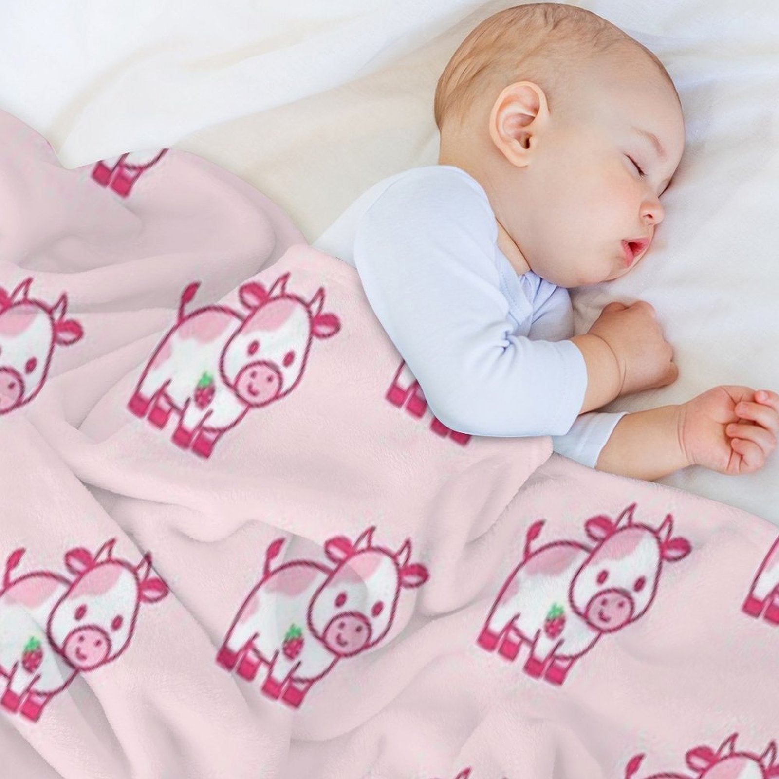 Strawberry Cow All-season Throw Blanket