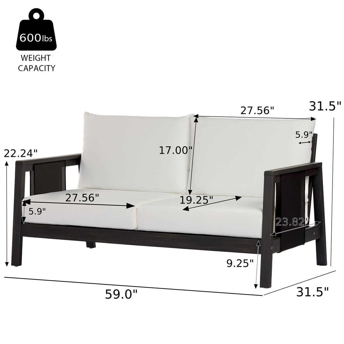 4-Pieces Outdoor Sofa Set with Cushions