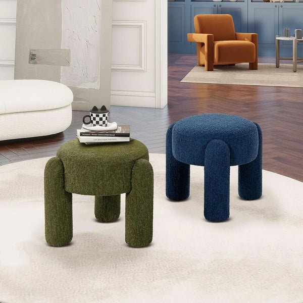 Hugo Twenty Point FiveInch Rounded Moss Green Ottoman